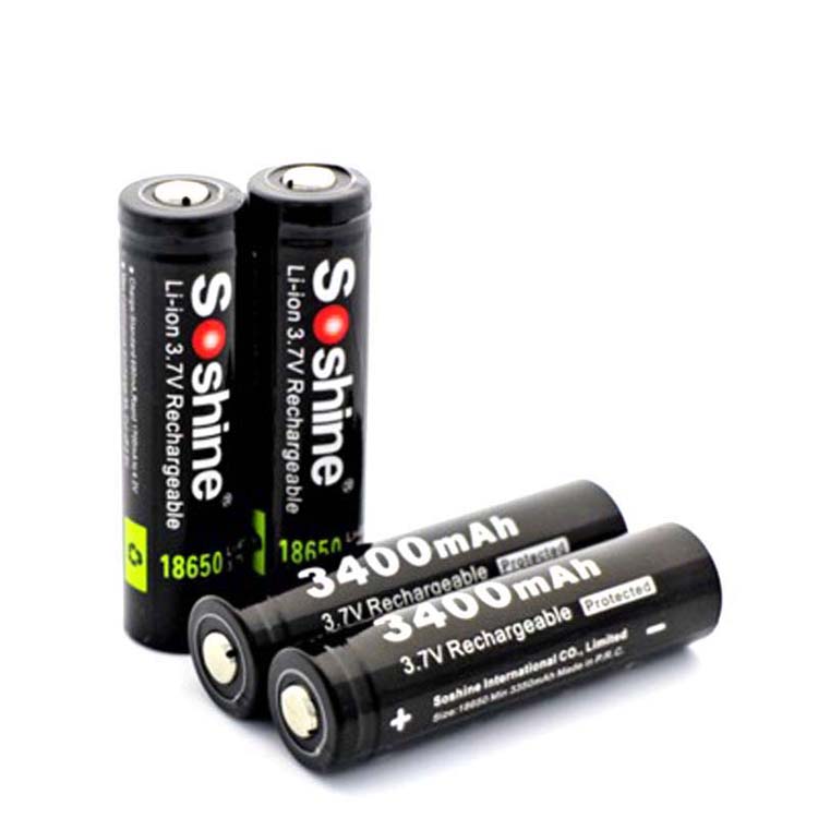 Soshine  18650 3.7V 3600mAh 带保护可充电锂电池 进口电芯