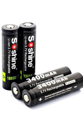 Soshine  18650 3.7V 3400mAh 带保护可充电锂电池 进口电芯