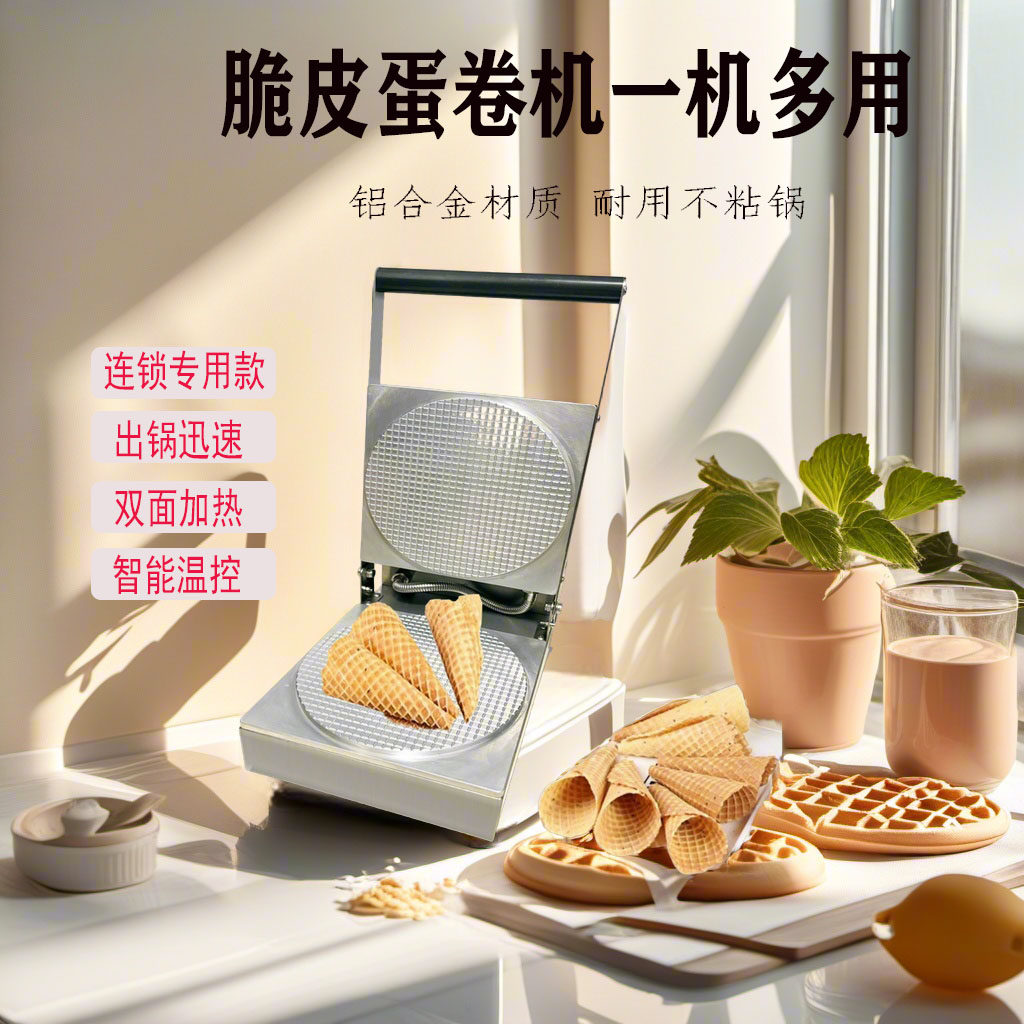 亿笑臣蛋卷机 商用电热虾片机无涂层脆皮机蛋筒机摆摊手工蛋卷