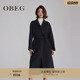 OBEG欧碧倩静奢双面羊绒高级感大衣黑色长款 毛呢外套女冬10484123
