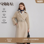 OBEG欧碧倩冬老钱风西装 款 大衣女羊毛双面呢外套50504516