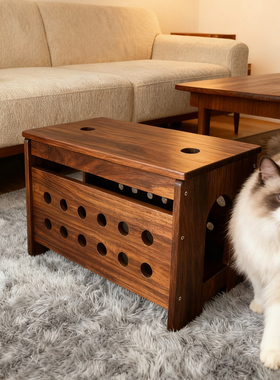 猫洞猫凳子实木猫咪床换鞋凳猫窝凳人猫共用凳猫耍凳猫掏凳猫别墅