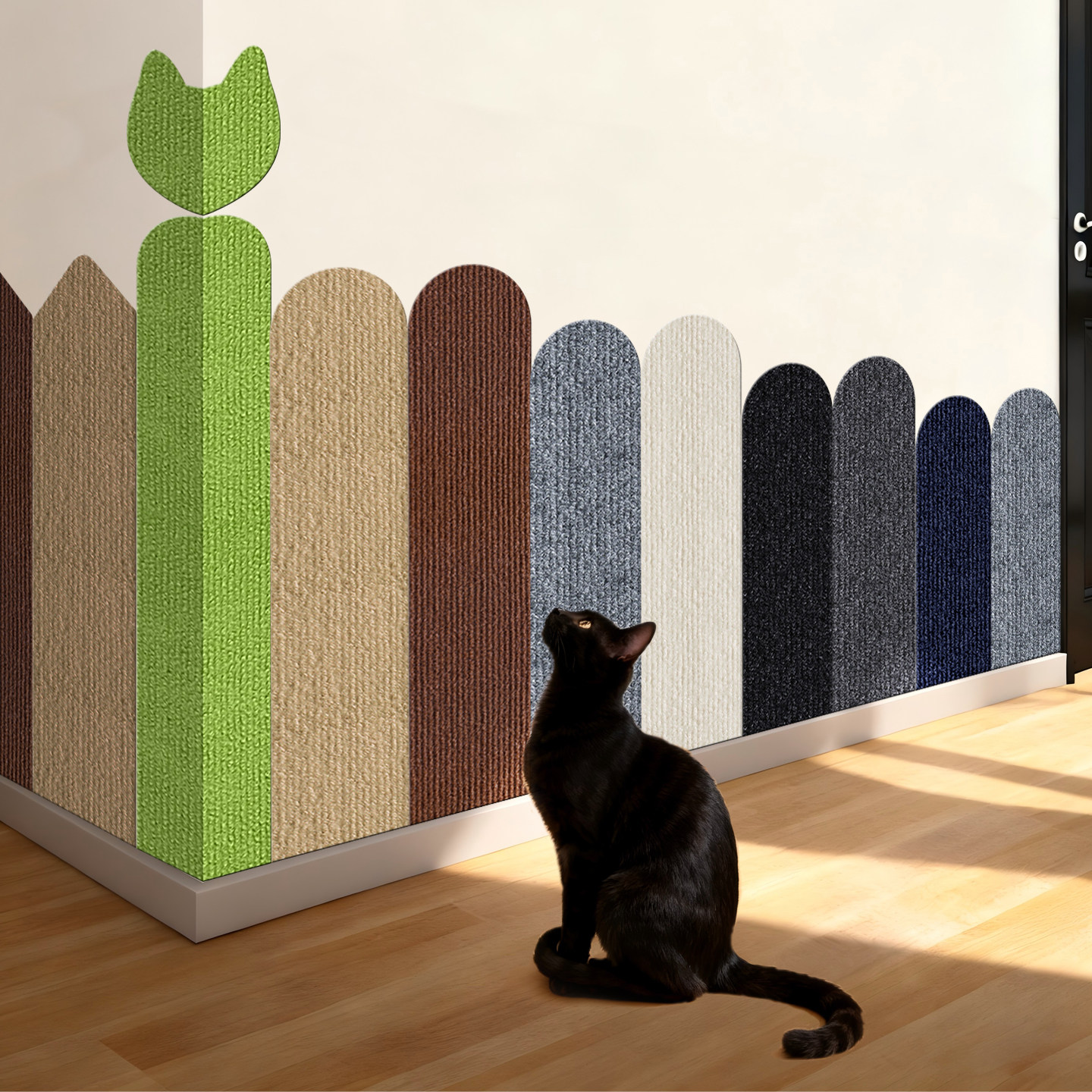 耐磨不掉屑猫抓板立式墙贴猫抓贴