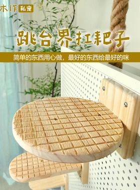 实木猫跳台大全猫爬架无痕免钉猫跳板壁挂式宠物爬台攀爬龙猫跳板