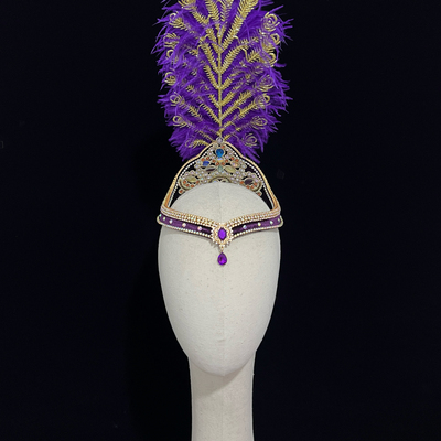 新疆维吾尔族舞蹈头饰演出表演帽子艺考铃铛少女舞台羽毛发饰