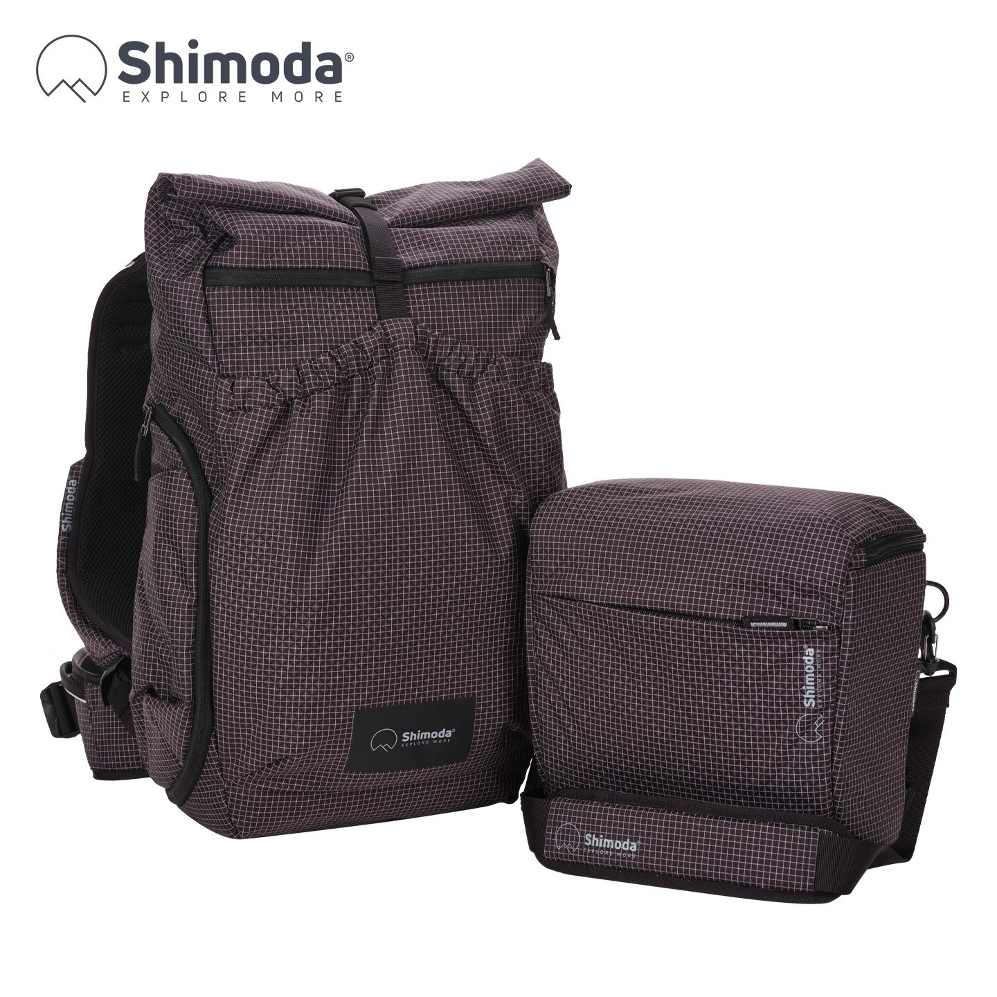 Shimoda摄影包双肩轻量化相机包专业休闲上下分仓旅行单反背包便捷侧取中号枪包套装 乡影SideLiteSL22黑白格