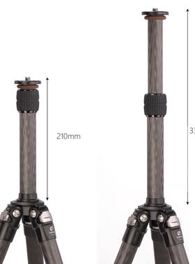 徕图 DC-282C/252C/222C/322C碳纤维三脚架中轴加高延长杆2节