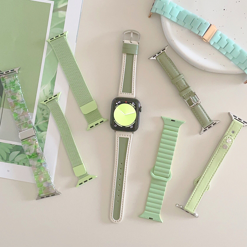 浅绿色简约磁吸适用iwatch表带