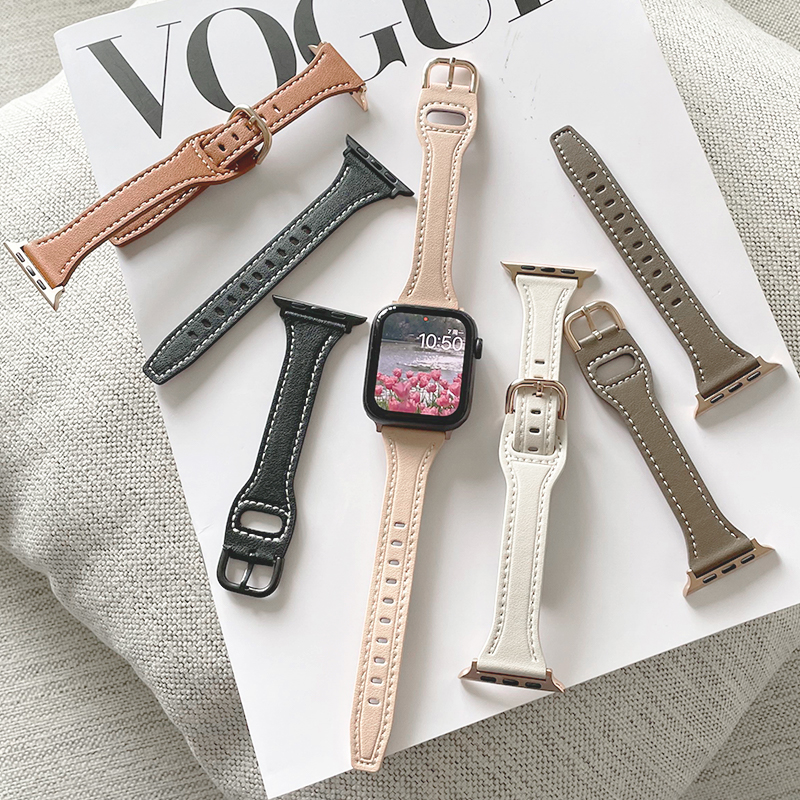 小蛮腰纯色真皮iwatch表带