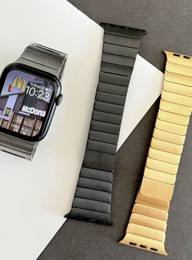 磁吸竹节S10金属不锈钢适用iwatch表带s9苹果SE手表新款678高级感