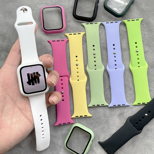 硅胶壳膜运动适用iwatch表带保护壳1234567苹果se手表apple watch