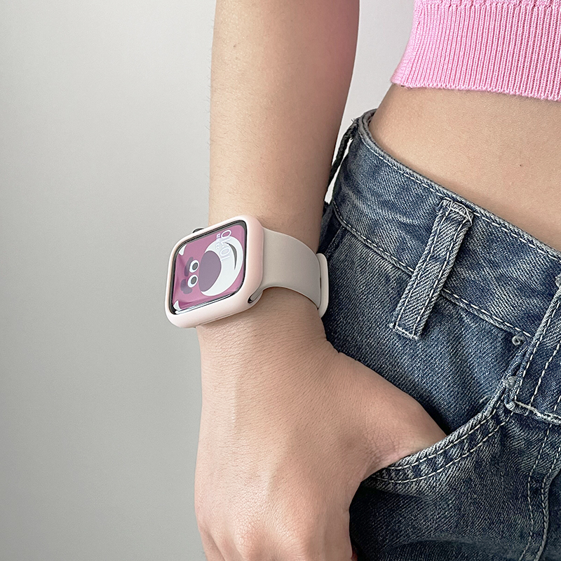 冷色系硅胶iwatch表带拼色保护壳小众适于Applewatch苹果se手表s8高性价比高么？