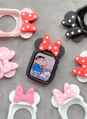 iWatch保护壳套软壳蝴蝶结可爱硅胶se适用苹果applewatch手表4567