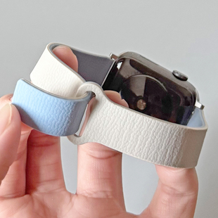 荔枝纹硅胶se磁吸小蛮腰iwatch表带s11适用applewatch苹果手表s10