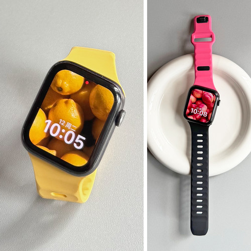 不规则斜纹硅胶适用iwatch表带