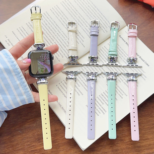 亮皮小蛮腰云朵金属iwatch表带S10适用苹果SE手表s9高级感678新款