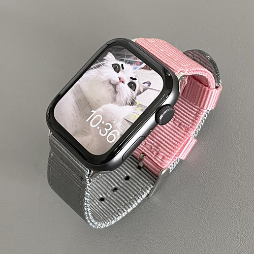拼色尼龙编织适用iwatch表带