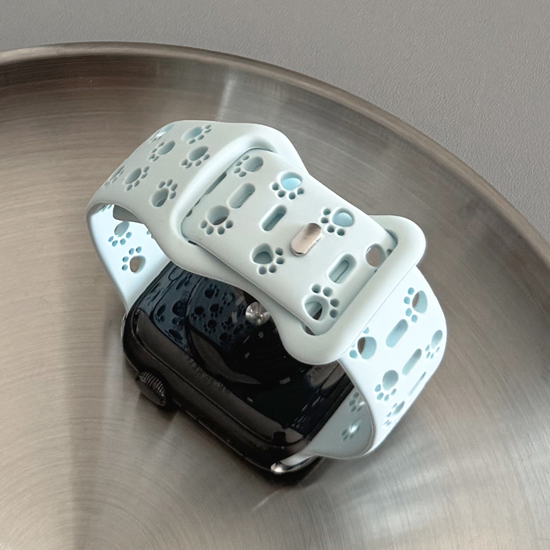 透气猫爪镂空硅胶可爱表带