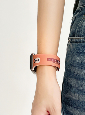 小熊日系棕色可爱硅胶小众iwatch表带适用apple watch苹果手表S76