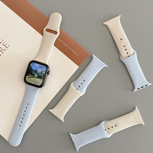 星光色拼色浅蓝色适用iwatch表带