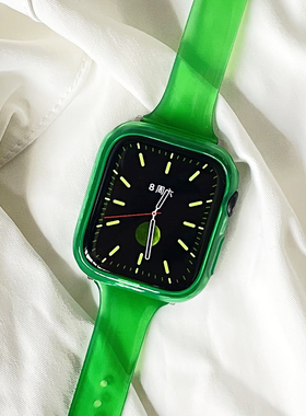 【高级】细款透明果冻适用iwatch表带1234567苹果手表apple watch