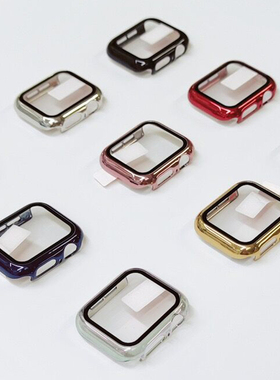 电镀iWatch保护壳S10壳膜一体适用applewatch苹果se手表s9屏幕678