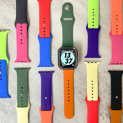 新款硅胶撞色小众设计iwatch表带