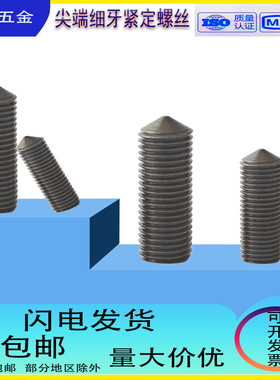 细牙紧定GB78尖头顶丝机米细扣尖头蜾钉M8*1M10*1MM16*1.5M20*1.5