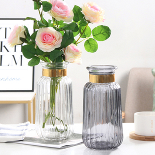 厂家直销 ins北欧风轻奢玻璃光板摆件装饰餐桌简约插花瓶陶瓷桌面
