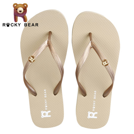 ROCKYBEAR人字拖女夏季外穿平底夹脚拖鞋EVA时尚简约沙滩鞋女