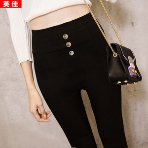 打底裤外穿高腰铅笔裤