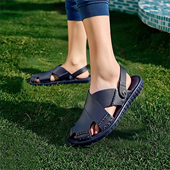 超软进口越南橡胶凉鞋 不磨脚防臭镂空透气拖鞋 男款 海南旅游沙滩鞋