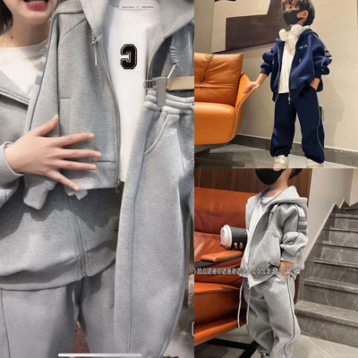 亲子装连帽开衫两件套装2