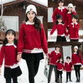 过年 2024全家拜年服一家三四口红色毛衣Polo衫 新年亲子装 不一样
