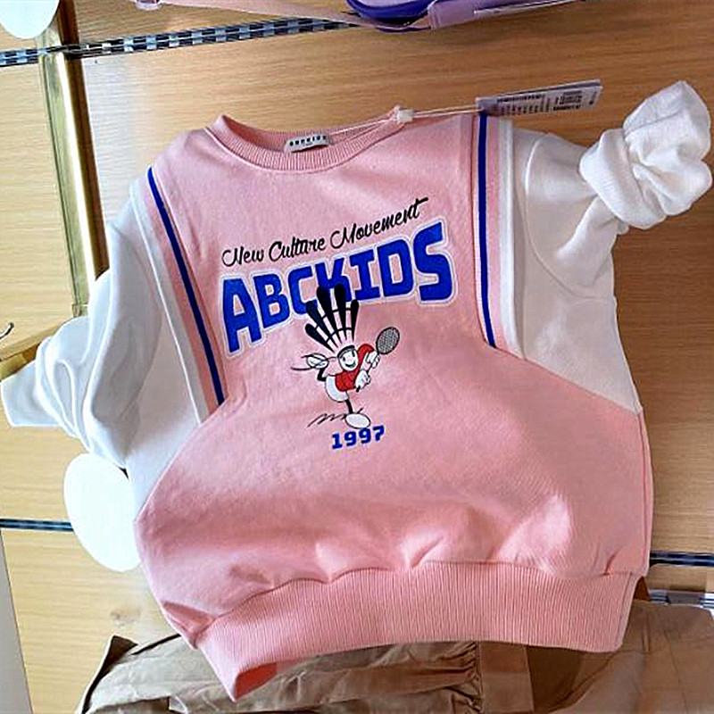 abckids童装2025春秋女童商场同款休闲圆领套头棉卫衣 F211305263图片