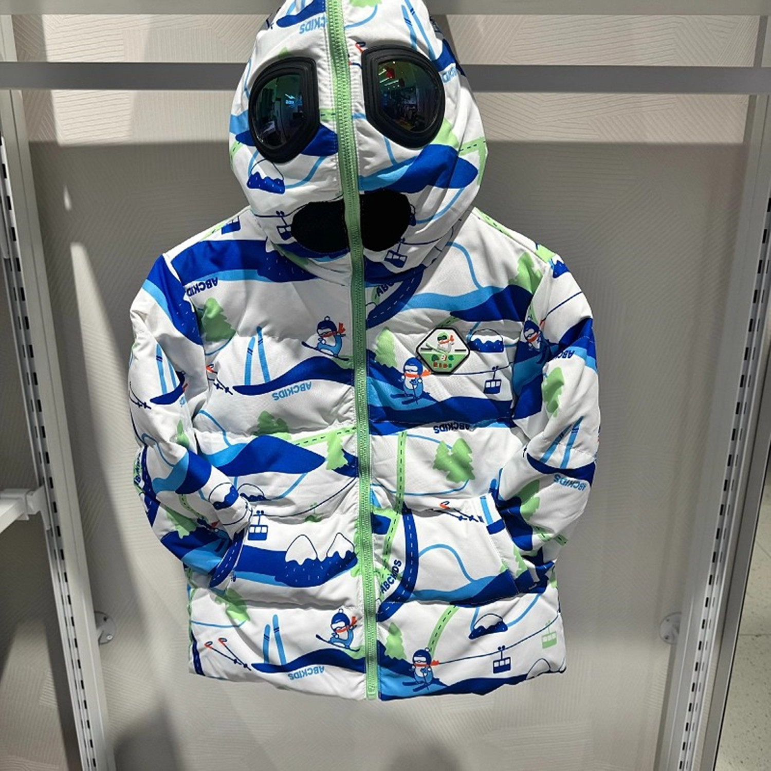 商场同款ABCkids童装男小童冬款眼镜可拆卸加厚保暖羽绒服外套