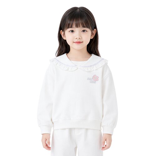 商场同款Abckids女童连帽卫衣印花长袖上衣居家时尚洋气穿搭