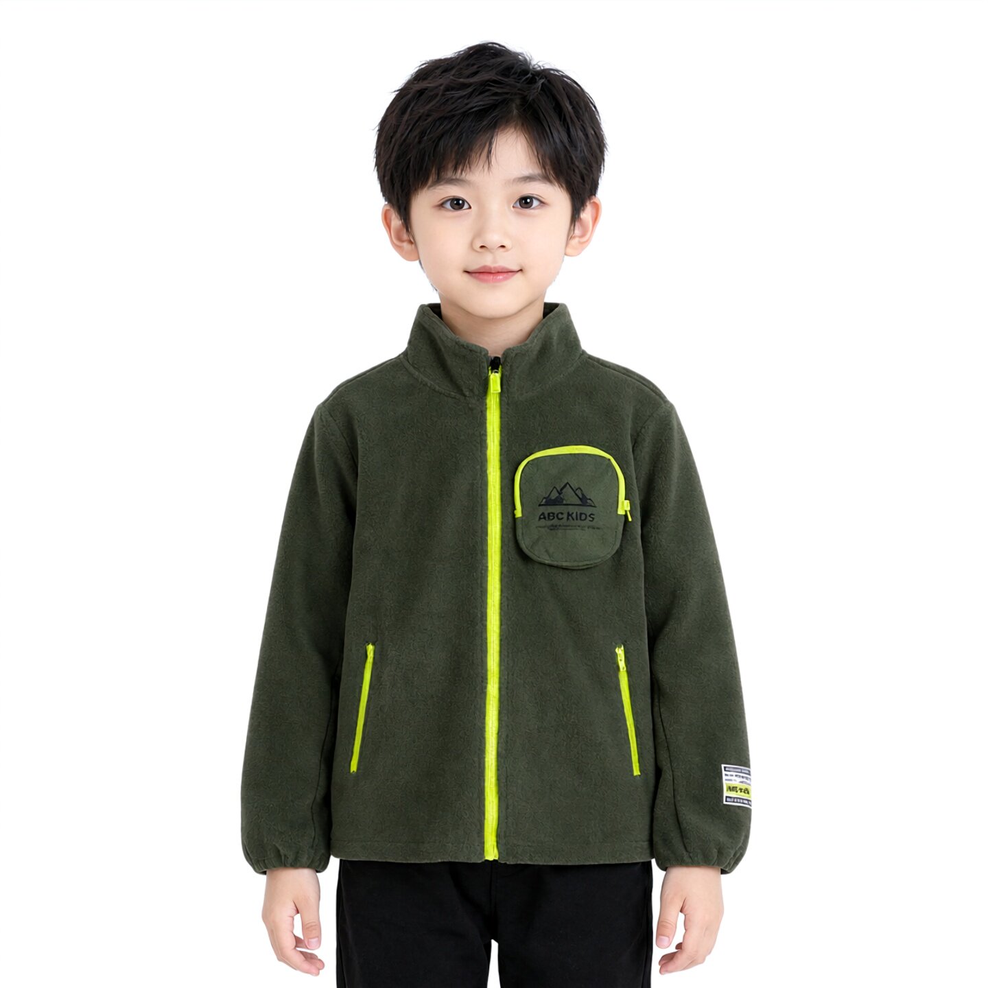 abckids童装春秋季男童摇粒绒外套抓绒衣拉链衫中大童 F332303116图片