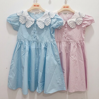 Abckids女童学院风娃娃领连衣裙