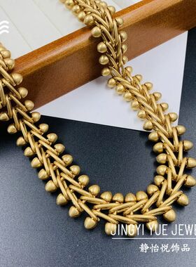 中古vintage设计感宽链条项链 冷淡风潮酷项链男女款轻奢金属项链
