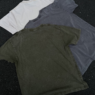 复古水洗T恤重磅230g纯棉宽松休闲透气圆领短袖 ULTISO本源 美式