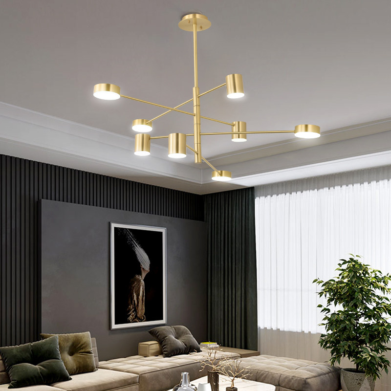 全铜吊灯分子灯北欧后现代轻奢简约大气创意个性客厅餐厅卧室灯具