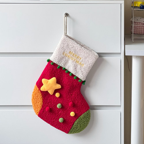 星星圣诞袜子礼物袋大号