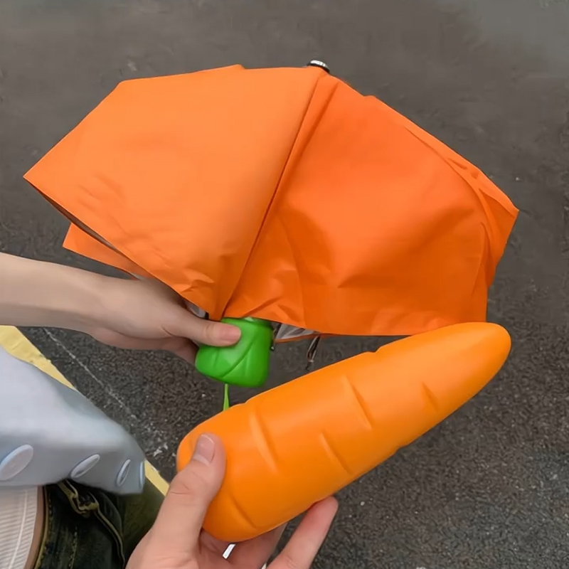创意胡萝卜造型折叠雨伞礼物