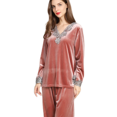 金丝绒睡衣女天鹅绒大码家居服