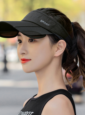 季新款运动空顶帽士休闲帽骑车遮阳帽伸缩抽拉帽檐遮阳0123k
