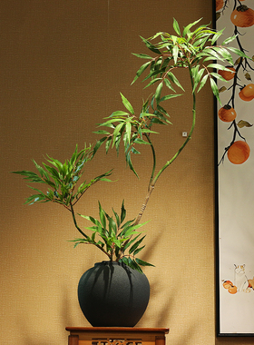 仿真绿植黄天竺室内盆栽桌面装饰