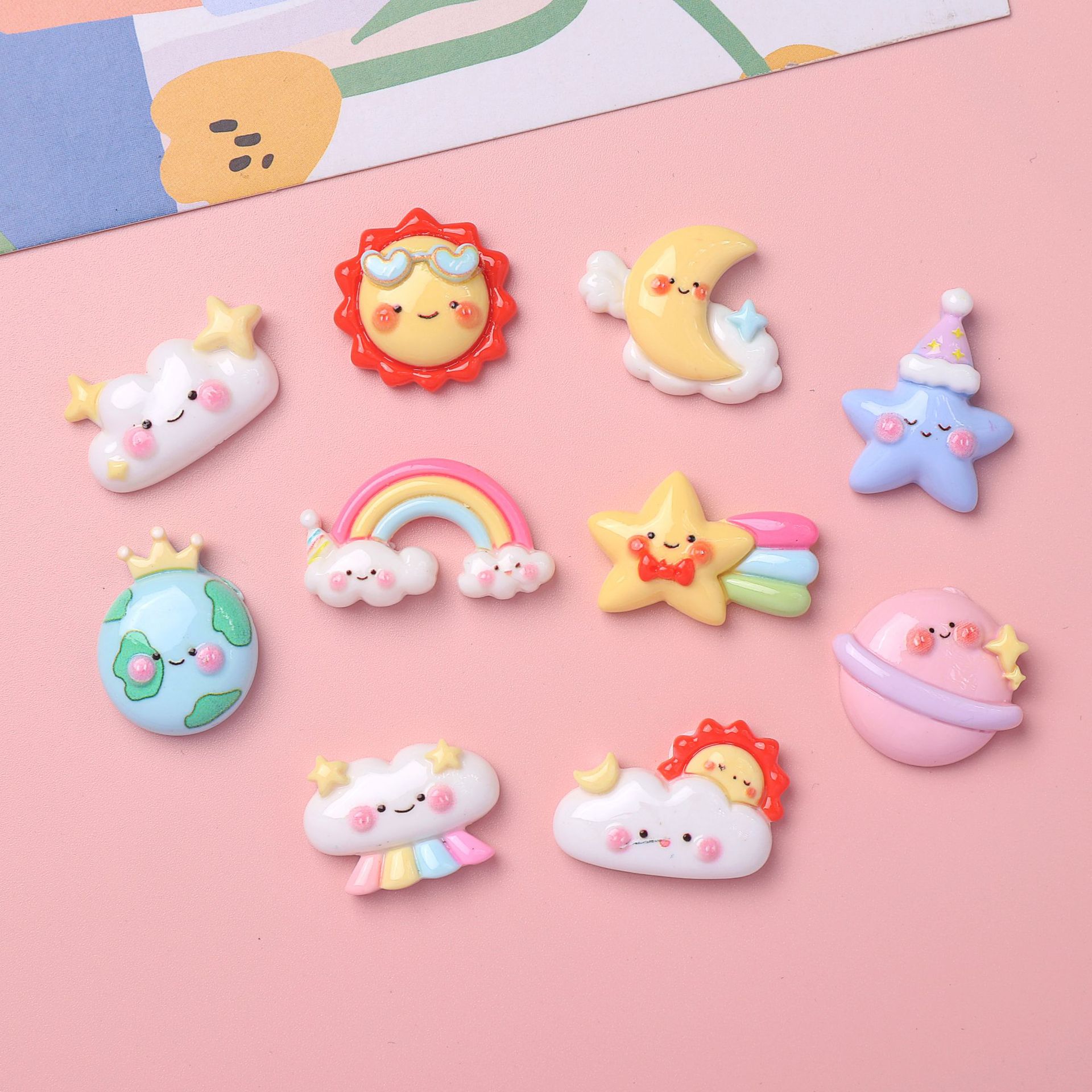 卡通亮面天气小云diy树脂配件饰品手工制发夹手机壳水杯头饰