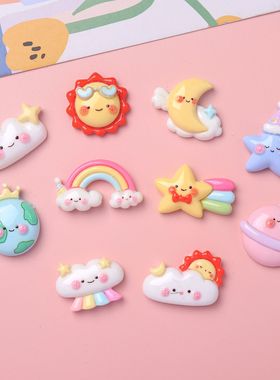卡通亮面天气小云diy树脂配件饰品手工制发夹手机壳水杯头饰