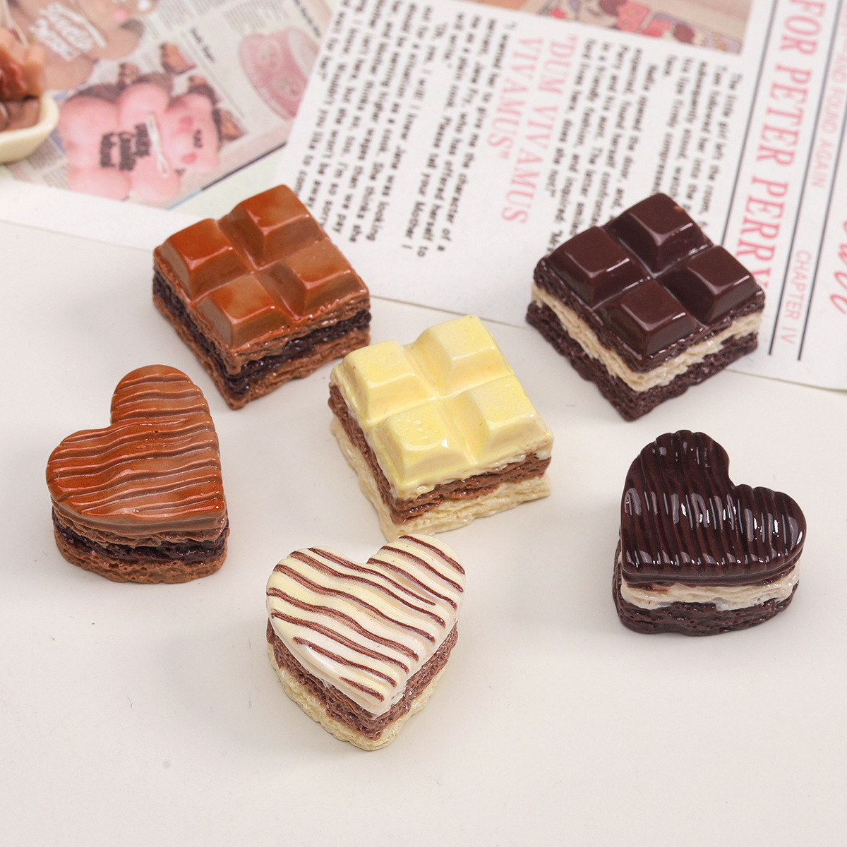 卡通diy树脂配件饰品立体三层甜点奶油胶发夹鞋扣钥匙扣吊坠配饰